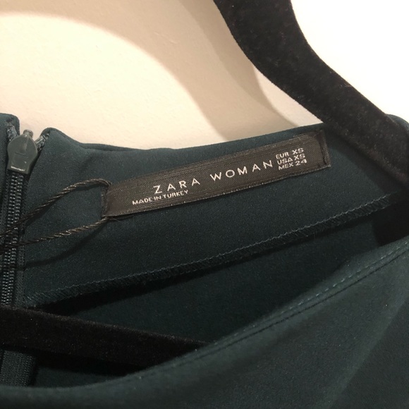 ZARA dark green sheath dress size XS - Picture 4 of 4